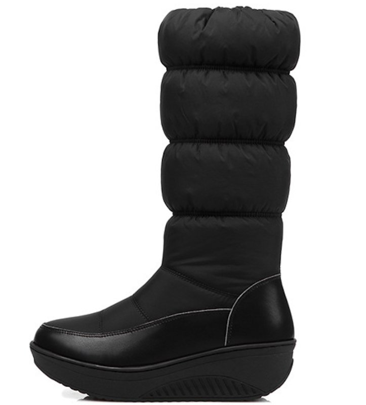 画像5: Long-length platform down snow boots with side zips and thick faux-fur lining.男女兼用サイドジップ付きロング丈厚底ダウンブーツ厚手ボアスノーブーツ (5)