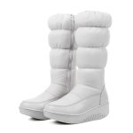 画像3: Long-length platform down snow boots with side zips and thick faux-fur lining.男女兼用サイドジップ付きロング丈厚底ダウンブーツ厚手ボアスノーブーツ (3)