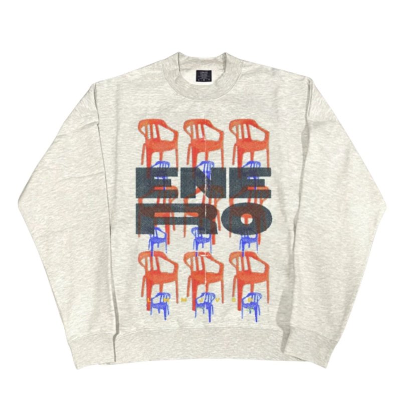 画像1: Unisex ENERO Chair Print long sleeve sweatshirts  男女兼用 ユニセックスチェアープリント 長袖 スウェットシャツ  トレーナー (1)