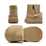 画像8: Round-toe leather short snow boots with faux-fur lining ユニセックス 男女兼用 ラウンドトゥ裏ボアレザーショートブーツスノーブーツ (8)
