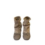 画像6: Round-toe flat leather slouch boots with a ribbon detail　ラウンドトゥリボン付きフラットレザールーズブーツ (6)
