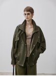 画像4: Sheep Leather Bomber Jacket Real Leather Riders Jacket リアル シープレザー ジップアップ ボンバー ジャケットライダース コート (4)