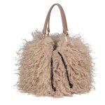 画像1: Fluffy Faux-Fur Drawstring Tote/Shoulder Bag　モコモコファーキンチャクトートショルダーバッグ (1)