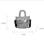 画像5: Snoopy-Embroidered Striped Canvas Tote & Shoulder Bag Eco-Bag　スヌーピー刺繍＆ストライプキャンバス トートショルダーバッグエコバッグママバック (5)
