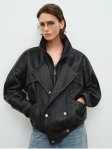 画像3: Sheep Leather Bomber Jacket Real Leather Riders Jacket リアル シープレザー ジップアップ ボンバー ジャケットライダース コート (3)