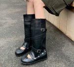 画像10: 2-way riding boots with an internal heel and buckle インヒールバックル付き 2WAY取り外し可能バレエシューズスタイルライディングブーツ (10)