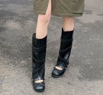 画像9: 2-way riding boots with an internal heel and buckle インヒールバックル付き 2WAY取り外し可能バレエシューズスタイルライディングブーツ (9)