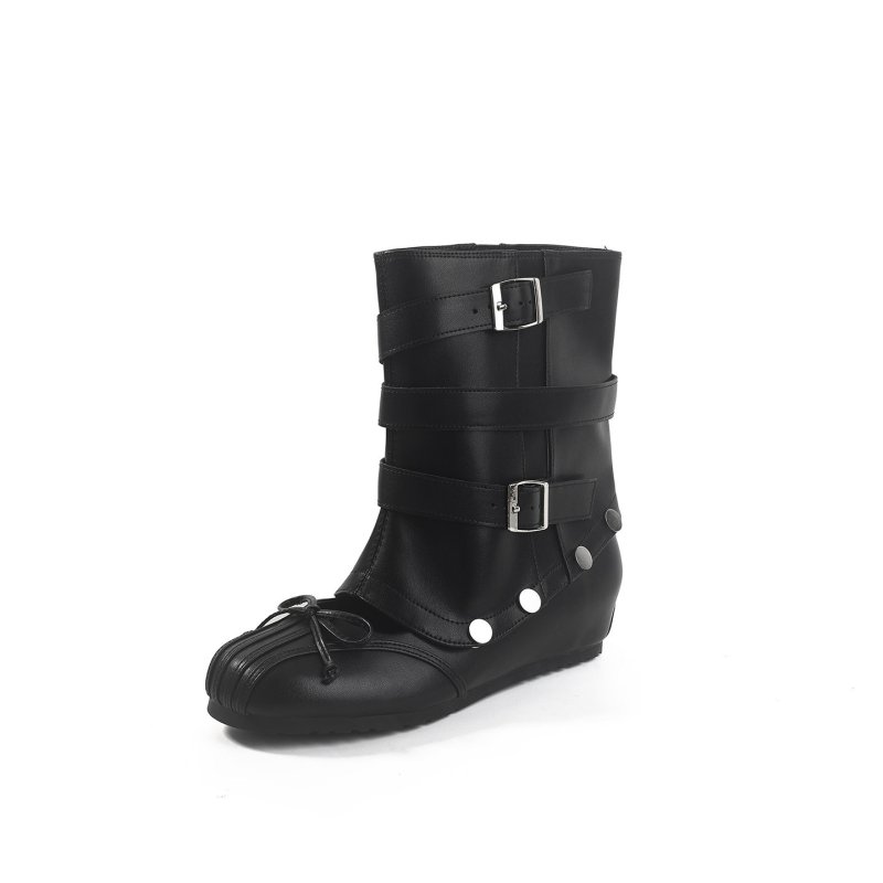 画像8: 2-way riding boots with an internal heel and buckle インヒールバックル付き 2WAY取り外し可能バレエシューズスタイルライディングブーツ (8)