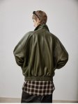 画像5: Sheep Leather Bomber Jacket Real Leather Riders Jacket リアル シープレザー ジップアップ ボンバー ジャケットライダース コート (5)