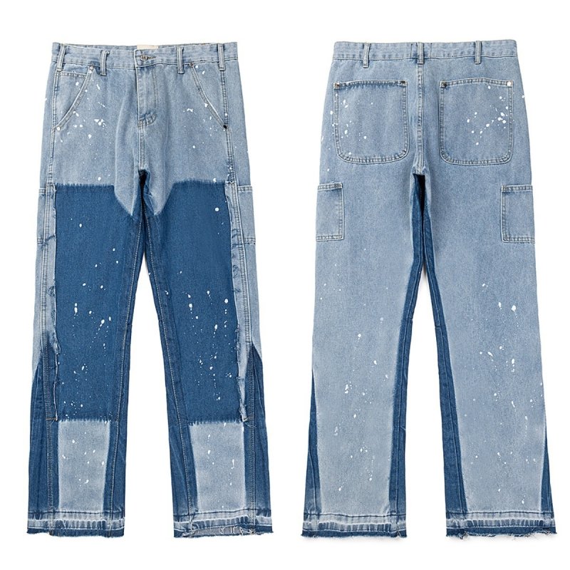 画像3: Unisex Paint Damage denim skater jeans denim casual pants  ユニセックス男女兼用 ペイント ダメージ デニムスケータージーンズデニムパンツ (3)