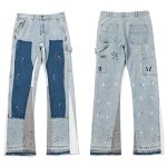 画像2: Unisex Paint Damage denim skater jeans denim casual pants  ユニセックス男女兼用 ペイント ダメージ デニムスケータージーンズデニムパンツ (2)