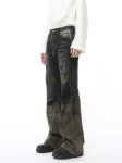 画像3: Unisex Patchwork Camouflage denim skater jeans denim casual pants  ユニセックス男女兼用 パッチワーク 迷彩 デニムスケータージーンズデニムパンツ (3)
