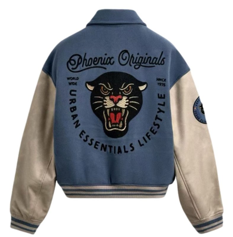 画像2: Baseball & Tiger-Embroidered Stadium Jacket　ユニセックス男女兼用ベースボール＆タイガースタジャンスタジアムジャケット (2)