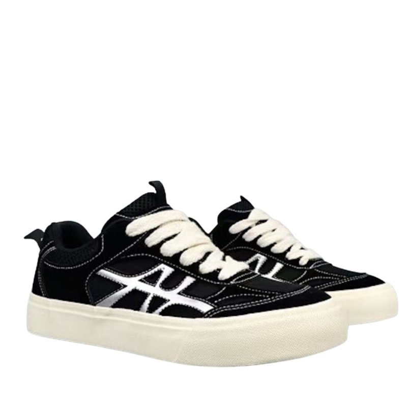 画像3: Unisex Thick-soled canvas point lace-up sneakers ユニセックス 男女兼用ポイント付き厚底レースアップスニーカー (3)