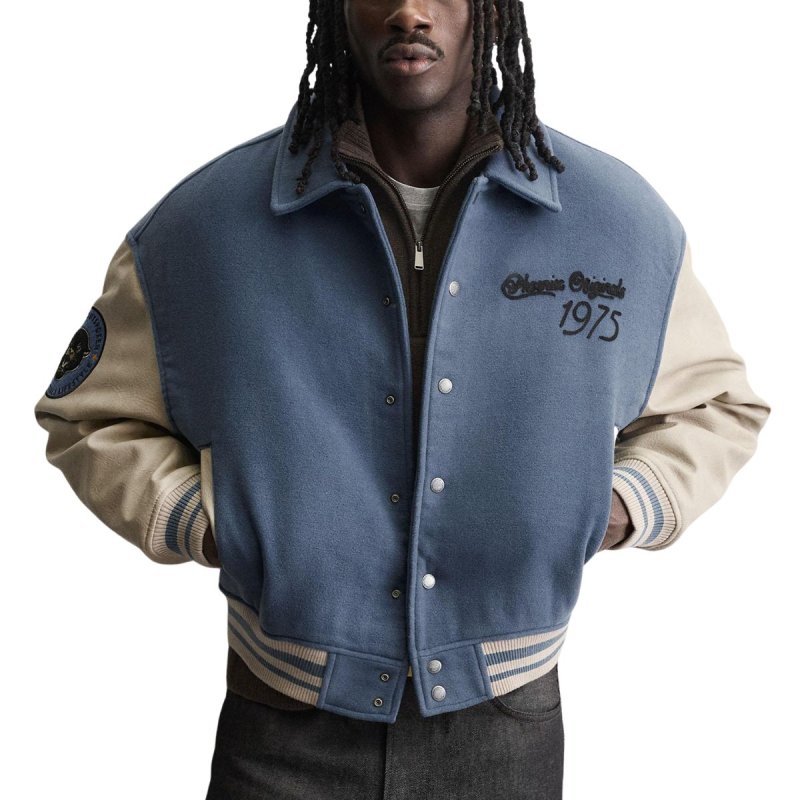 画像7: Baseball & Tiger-Embroidered Stadium Jacket　ユニセックス男女兼用ベースボール＆タイガースタジャンスタジアムジャケット (7)