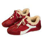 画像3: Trim-detail genuine leather sneakers with a concealed wedge heel　トリミングファー付きシークレットインソール本革レザーレースアップスニーカー (3)
