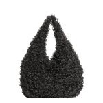 画像2: Fluffy Mongolian Fur One-Shoulder Tote Bag ユニセックス 男女兼用 モコモコモンゴリアンファーショルダーワンショルダートートバッグ (2)