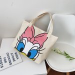 画像5: Minnie Mouse Big Face Canvas Tote Shoulder Bag ユニセックス 男女兼用 ミニーマウス キャンバスエコトート ショルダーバッグ  (5)