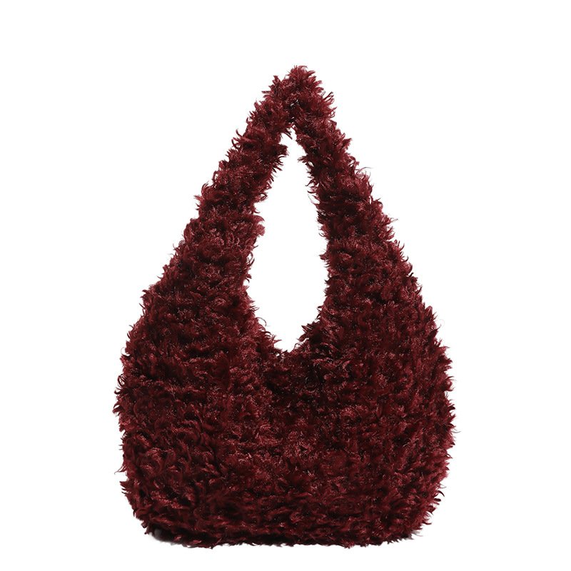 画像3: Fluffy Mongolian Fur One-Shoulder Tote Bag ユニセックス 男女兼用 モコモコモンゴリアンファーショルダーワンショルダートートバッグ (3)