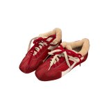 画像4: Trim-detail genuine leather sneakers with a concealed wedge heel　トリミングファー付きシークレットインソール本革レザーレースアップスニーカー (4)