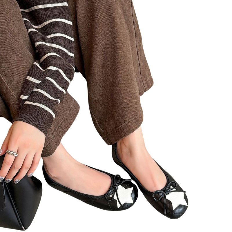 画像6: Quilted Leather & Star Flat Pumps　レザーキルティング＆スターフラットパンプス (6)