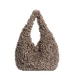 画像1: Fluffy Mongolian Fur One-Shoulder Tote Bag ユニセックス 男女兼用 モコモコモンゴリアンファーショルダーワンショルダートートバッグ (1)