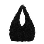 画像5: Fluffy Mongolian Fur One-Shoulder Tote Bag ユニセックス 男女兼用 モコモコモンゴリアンファーショルダーワンショルダートートバッグ (5)