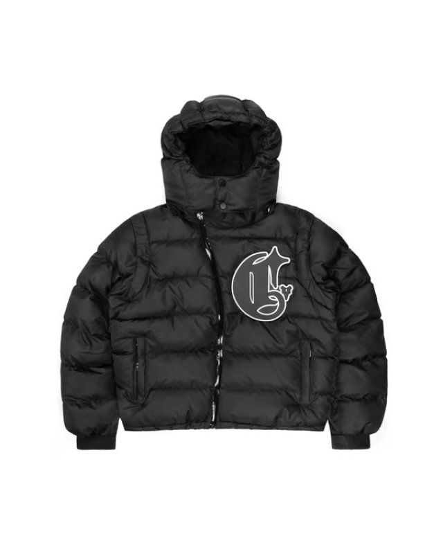 画像2: Zip up gothic style down jacket　ユニセックス男女兼用フーディジップアップゴシック調ダウンジャケット (2)