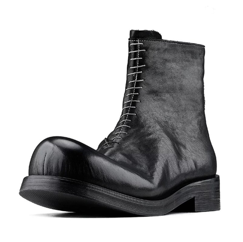 画像1: Vintage-finish chunky-sole leather Chelsea boots　ユニセックス 男女兼用  ヴィンテージ加工チャンキーソールレザーチェルシーブーツ (1)