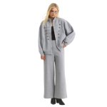 画像1: Napoleon Sweat Setup Jacket & Long Pants ミリタリースタイル メタルボタンデザイン スウェット セットアップ (1)