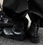 画像2: Vintage-finish chunky-sole leather Chelsea boots　ユニセックス 男女兼用  ヴィンテージ加工チャンキーソールレザーチェルシーブーツ (2)
