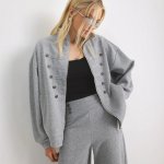 画像2: Napoleon Sweat Setup Jacket & Long Pants ミリタリースタイル メタルボタンデザイン スウェット セットアップ (2)