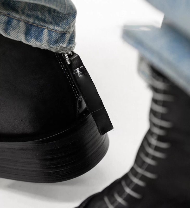画像4: Vintage-finish chunky-sole leather Chelsea boots　ユニセックス 男女兼用  ヴィンテージ加工チャンキーソールレザーチェルシーブーツ (4)