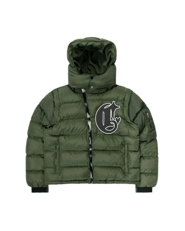 画像1: Zip up gothic style down jacket　ユニセックス男女兼用フーディジップアップゴシック調ダウンジャケット (1)