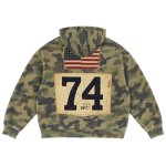 画像1: Camo American Flag (Stars and Stripes) & Numbering Zip-Up Hoodie　ユニセックス男女兼用迷彩カモフラージュ星条旗＆ナンバリングジップアップフーディ パーカート (1)