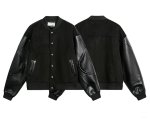 画像3: Leather-Sleeve Basic Stadium Jacket　ユニセックス男女兼用レザースリーブベーシックスタジャンスタジアムジャケット (3)