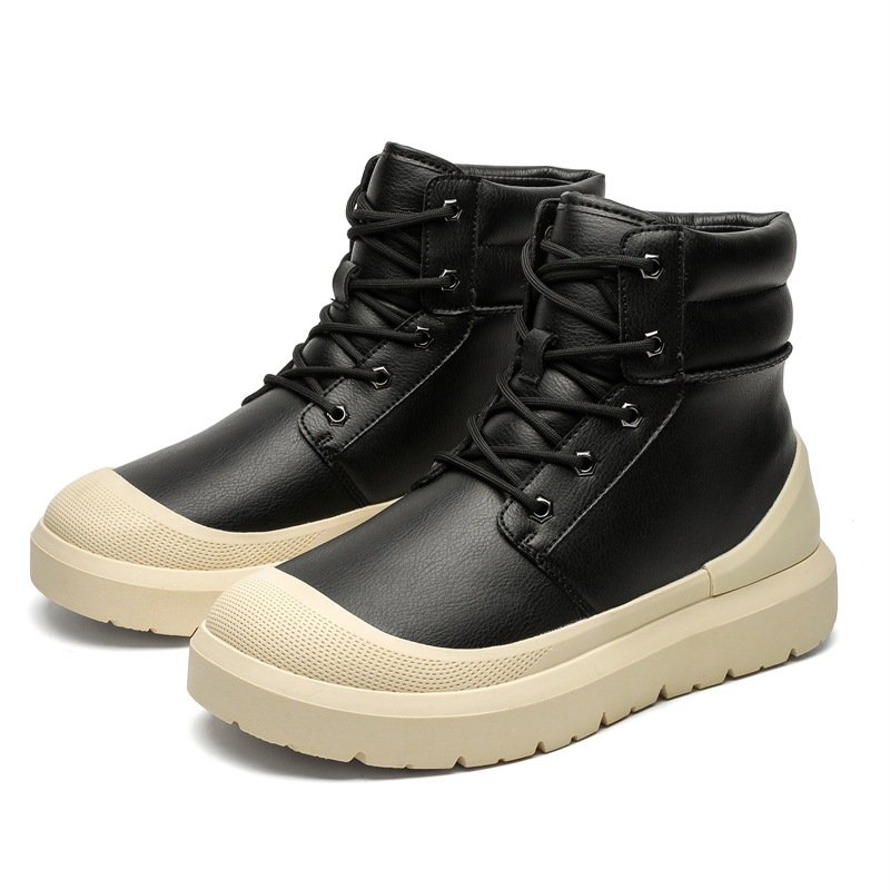画像3: Platform lace-up leather high-top boot sneakers ユニセックス 男女兼用 厚底プラットフォームレースアップレザーハイカットブーツスニーカー (3)