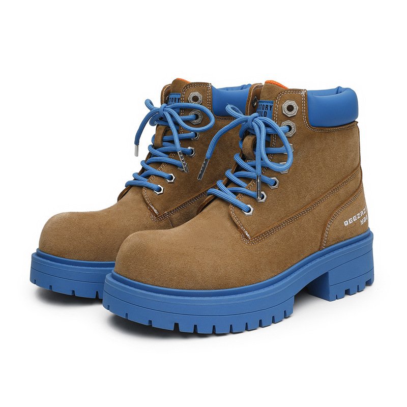 画像1: Blue Foot Platform Lace-Up Work Boots　ユニセックス 男女兼用ブルーフット 厚底プラットフォームレースアップレザーハイカットワークブーツスニーカー (1)