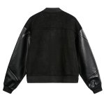 画像2: Leather-Sleeve Basic Stadium Jacket　ユニセックス男女兼用レザースリーブベーシックスタジャンスタジアムジャケット (2)