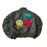 画像1: Smiling face love MA1 joint tooling baseball uniform jacket men and women jacket blouson CPFM.XYZ WE'RE GOOD! ユニセックス 男女兼用  スマイリーラブジャケット スタジアムジャンパー スタジャン MA-1 ボンバー ジャケット ブルゾン (1)