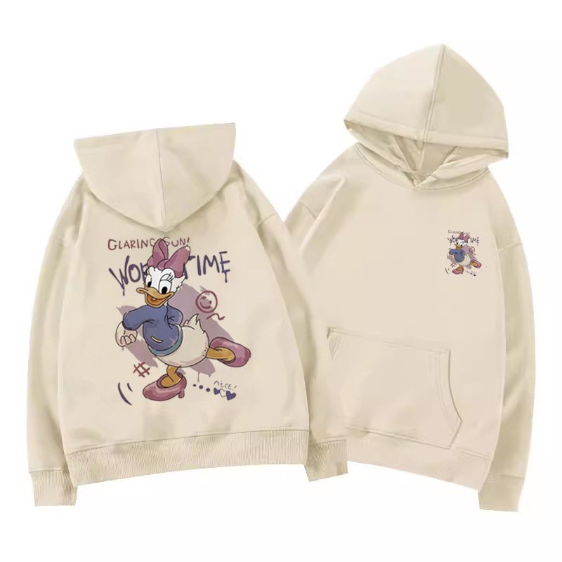 画像7: Donald Duck Daisy Duck Pullover Sweat Hoodie ユニセックス男女兼用 ドナルドダック デイジーダック スウェット プルオーバー パーカー トレーナー お揃い オソロ カップル コーデ (7)