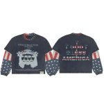 画像1: Unisex American Street-Style Faux-Layered Long-Sleeve T-Shirt　男女兼用 アメリカンストリート系フェイクレイヤード長袖Tシャツ (1)