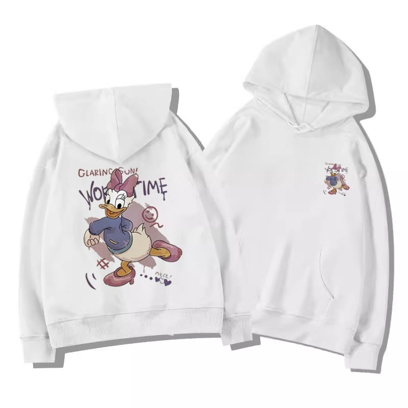 画像6: Donald Duck Daisy Duck Pullover Sweat Hoodie ユニセックス男女兼用 ドナルドダック デイジーダック スウェット プルオーバー パーカー トレーナー お揃い オソロ カップル コーデ (6)