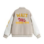 画像3: WAIT Embroidered Emblem Stadium Jacket　ユニセックス男女兼用WAIT刺繍エンブレムスタジアムジャケットスタジアムジャケットスタジャン (3)