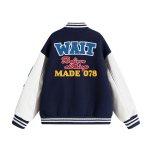 画像2: WAIT Embroidered Emblem Stadium Jacket　ユニセックス男女兼用WAIT刺繍エンブレムスタジアムジャケットスタジアムジャケットスタジャン (2)
