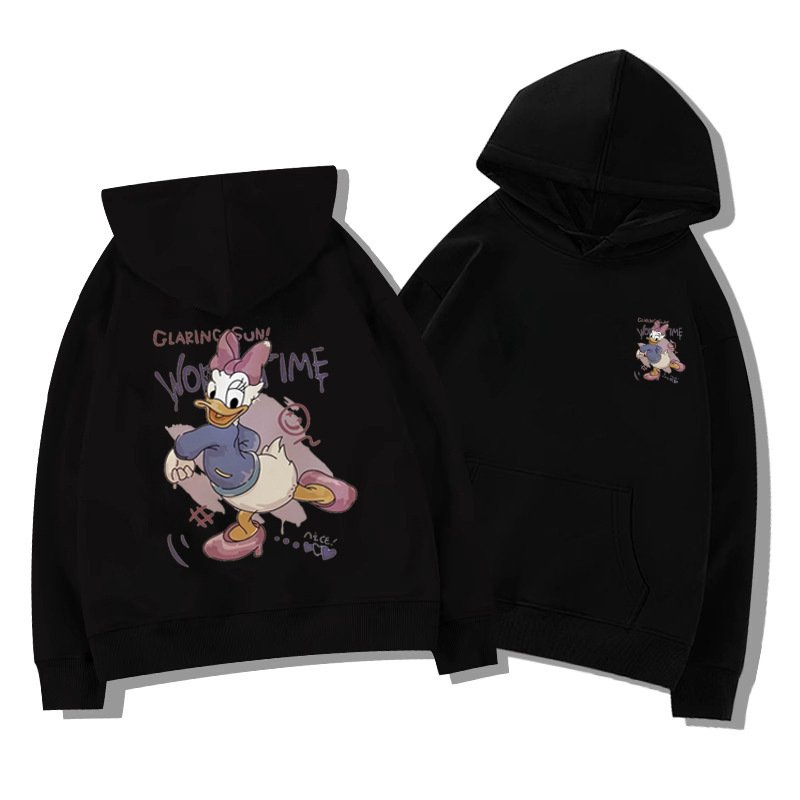 画像5: Donald Duck Daisy Duck Pullover Sweat Hoodie ユニセックス男女兼用 ドナルドダック デイジーダック スウェット プルオーバー パーカー トレーナー お揃い オソロ カップル コーデ (5)