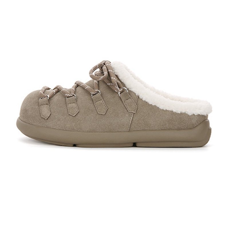 画像2: Fleece-lined platform clogs/slippers　ボア付き厚底サボ 厚底サンダルスリッパ (2)