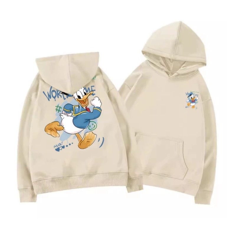 画像1: Donald Duck Daisy Duck Pullover Sweat Hoodie ユニセックス男女兼用 ドナルドダック デイジーダック スウェット プルオーバー パーカー トレーナー お揃い オソロ カップル コーデ (1)