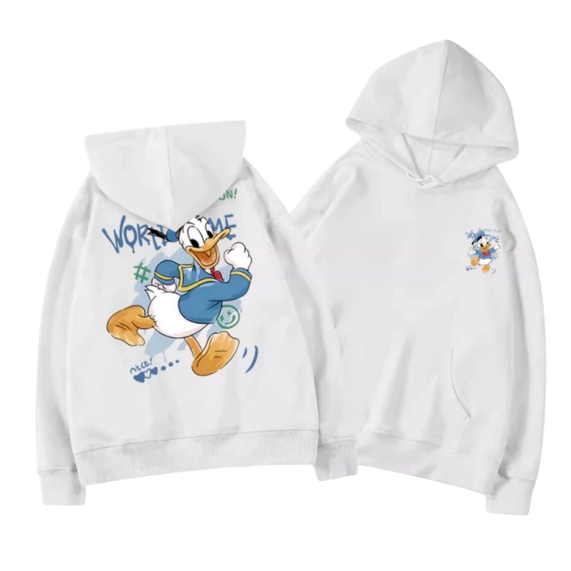 画像3: Donald Duck Daisy Duck Pullover Sweat Hoodie ユニセックス男女兼用 ドナルドダック デイジーダック スウェット プルオーバー パーカー トレーナー お揃い オソロ カップル コーデ (3)