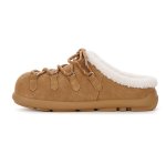 画像1: Fleece-lined platform clogs/slippers　ボア付き厚底サボ 厚底サンダルスリッパ (1)